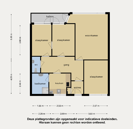 Floorplan - Cornelis van Vollenhovenstraat 24, 1063 KS Amsterdam